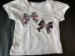 リボン スパンコール Tシャツ 100cm