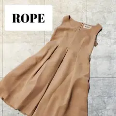 ROPE【M】ひざ丈ワンピース ベージュ