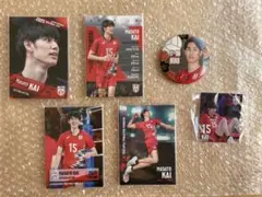 甲斐優斗選手　トレカ　ステッカー　缶バッジ