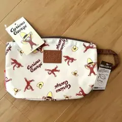 おさるのジョージ　おしりふきポーチ　消臭ネーム付き　ベビー用品　オムツ入れ