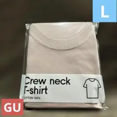 【大特価】GUくすみ系ピンク コットンカラークルーネック Tシャツ Lサイズ新品