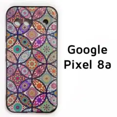 Pixel8a カバー カラフル 丸タイル.