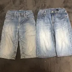 男児 ハーフパンツ ジーンズ ジーパン 2枚 まとめ売り Lee ユニクロ