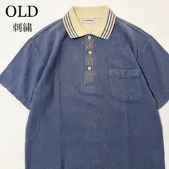 OLD GAN BRAND WORKS 刺繍アート ポロシャツ レトロ古着