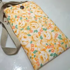 ハンドメイド　サコッシュ　スマホショルダー　花柄