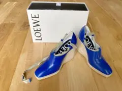 ロエベ ウェッジヒール エスパドリーユ バレリーナ ロイヤルブルー