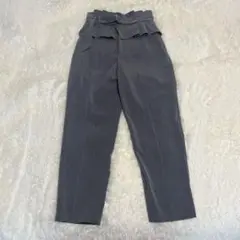 PAGE BOY グレー ハイウエストパンツ フリル付き ページボーイ