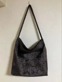 ［ハンドメイド］シンプルショルダーバッグ　ブラウン