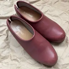 ❀美品 hcubuch フーブ きなり色 はまぐり サボ 24cm 38 hcubuch (フーブ) | はまぐりがた/ヒールサボシューズ (kinari