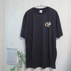 QUAKER STATE 半袖Tシャツ ロゴ入り 薄手 ルームウェア ブラック黒