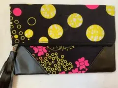 アフリカンプリント柄　セカンドバッグ　レディース