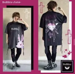 BuBBzu ガール蹴り飛バスレースアップTシャツ