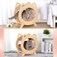 ❤可愛い猫耳&丸型のお洒落な北欧デザイン♪❤愛猫用☆爪研ぎ&キャットタワー