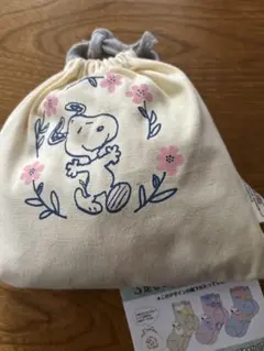 スヌーピー 靴下　巾着付