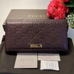 新品同様‼️ グッチ GUCCI 財布 長財布 シマレザー