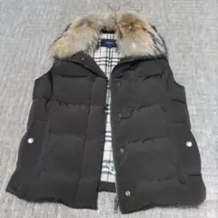 BURBERRY バーバリーロンドン ダウンベスト ノバチェック ラクーンファー