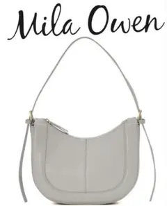 【超美品】Mila owen サイドバックルホーボーバッグ ライトグレー