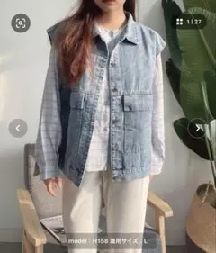 デニムベストL