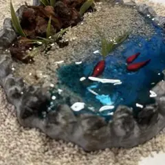 日本の風景　金魚 植物付き　ミニチュア　背景