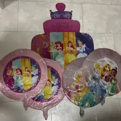 プリンセス　風船　ハッピーバースデー　5個セット