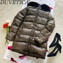 【美品】DUVETICA ロングダウンコート フォックスファー ブラウン 40
