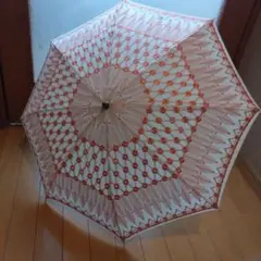 タイムセール☆昭和レトロな花柄刺繍折りたたみ日傘