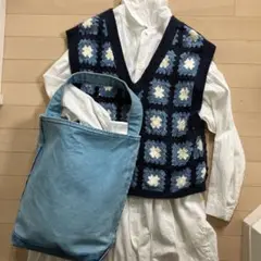 美品 TEMBEA テンベア バゲットトート バッグ デニム サックスブルー