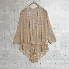 レース編み トッパーカーディガン (M) 透け感 羽織 ゆったり 春夏