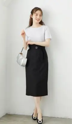 12Twelve Agenda ナローベルト付ハイウエストタイトスカート