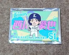 ライオンズ　西川愛也　スクエア缶バッジ