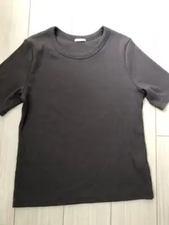 GUダークグレー リブクルーネック Tシャツ XL 新品未使用品