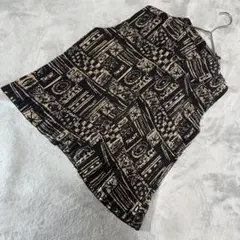 ELEGANCE SHOP ノースリーブシャツ 総柄 ブラック