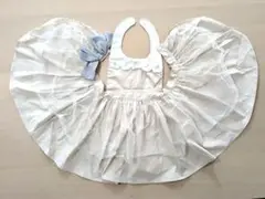 【Cottoli】ベージュ フリル付きエプロン リボン付き