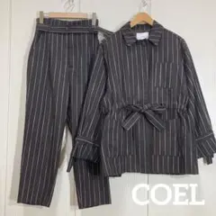 美品 COEL コエル ストライプ セットアップ ジャケット パンツ