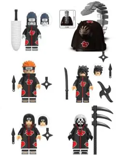 レゴ互換 NARUTO ナルト フィギュア 6体セット 武器付き