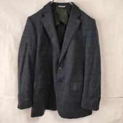 renoma レノマ　テーラードジャケット　チェック柄　ネイビー　98AB6