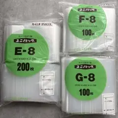 ユニパック（R） チャック袋 0.08mm厚 E-8 F-8 G-8 セイニチ