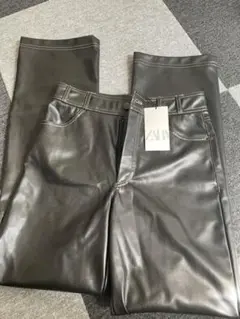 zara レザーパンツ