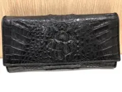 ◎クロコダイル　本革　長財布　ブラック