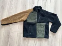 【美品】ボアフリースジャケット Mサイズ マルチカラー 切り替えデザイン メンズ