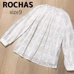 ROCHAS レース タック ブラウス