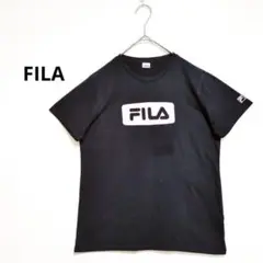 FILA フィラ ロゴプリントTシャツ 半袖 カジュアル ブラック 【M】