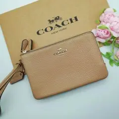 新品 COACH コーチ ポーチ ダブルファスナー 小物入れ 財布 コインケース