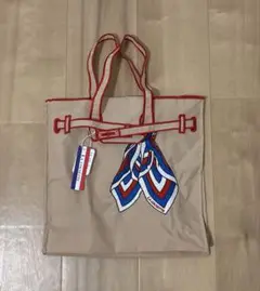 ラクゼット LA COUSETTE スカーフ刺繍 エコバッグ M ベージュ