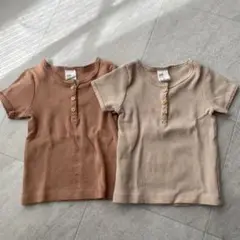 H&M オーガニックコットン Tシャツ 2枚セット 4-6M