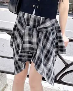 INGNI 腰巻き風チェック柄スカパン