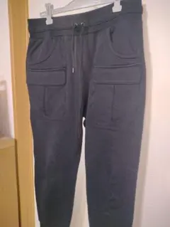 ユニクロ カーゴパンツ M スウェット生地 厚手 ブラック 良品