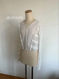 JEANASIS ホワイトレース長袖カーディガン