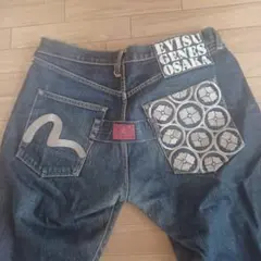たにやん！ evisu genes osaka 希少 EVISU GENES OSAKAビッグカモメ ショート デニム パンツ 28