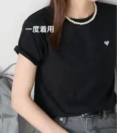BONLECILL ハート刺繍 Tシャツ黒　一度着用　半袖